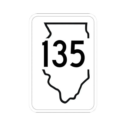 Illinois 135 1950 (Illinois) (Road Sign) STICKER Vinyl Kiss-Cut Decal 3 Inch White - The Sticker Space