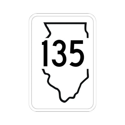 Illinois 135 1950 (Illinois) (Road Sign) STICKER Vinyl Kiss-Cut Decal 6 Inch White - The Sticker Space