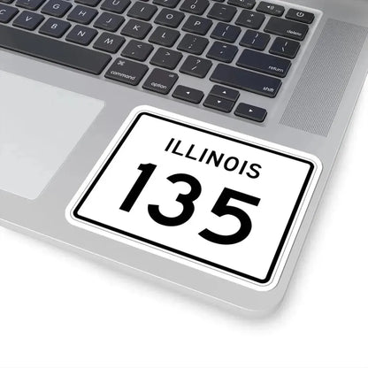 Illinois 135 (Illinois) (Road Sign) STICKER Vinyl Kiss-Cut Decal - The Sticker Space