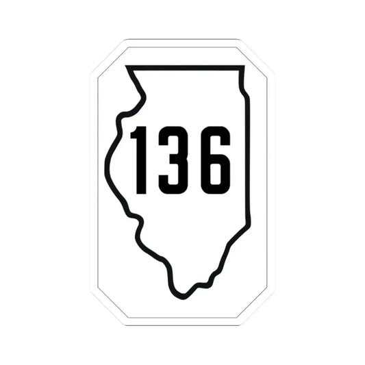 Illinois 136 1926 (Illinois) (Road Sign) STICKER Vinyl Kiss-Cut Decal 2 Inch White - The Sticker Space