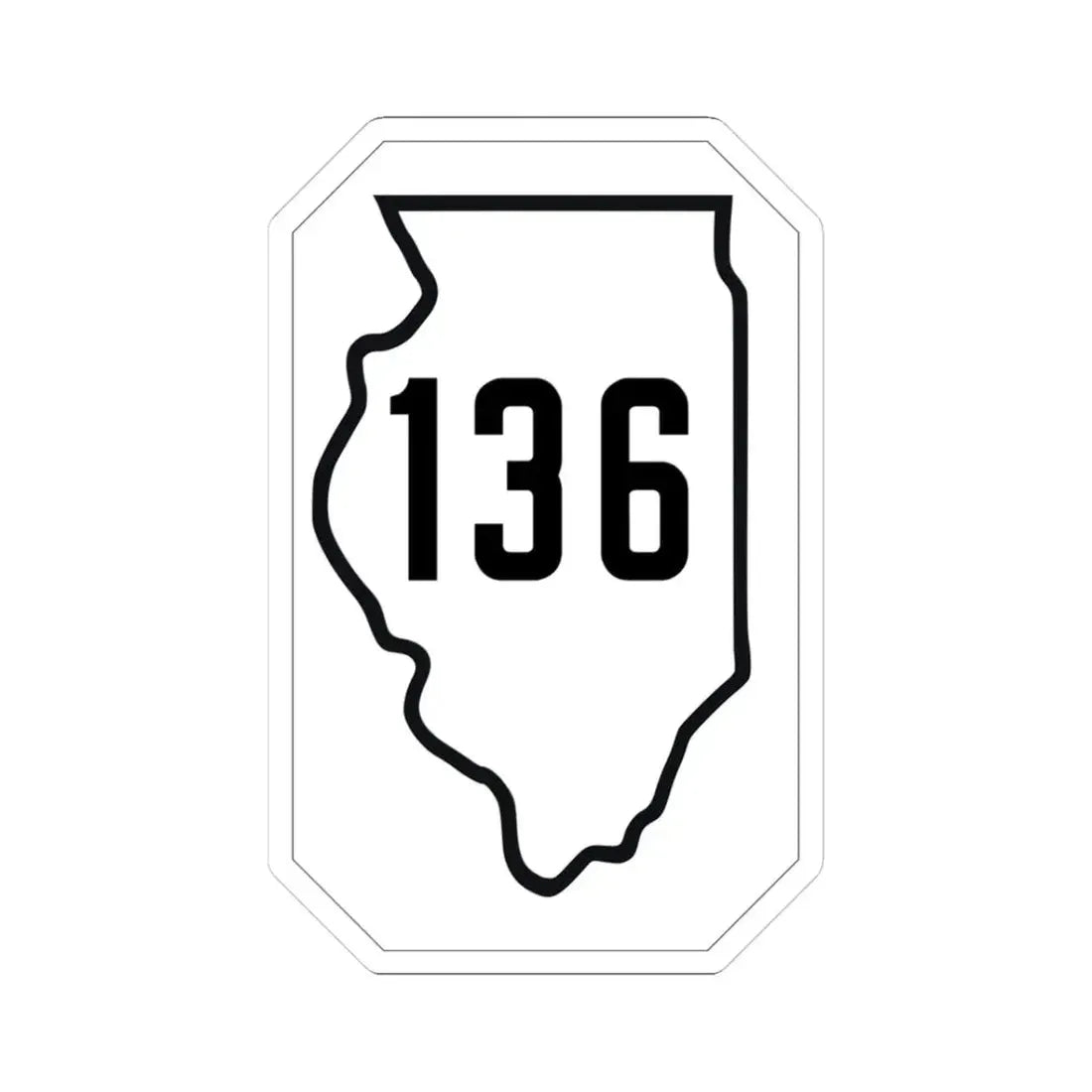 Illinois 136 1926 (Illinois) (Road Sign) STICKER Vinyl Kiss-Cut Decal 3 Inch White - The Sticker Space