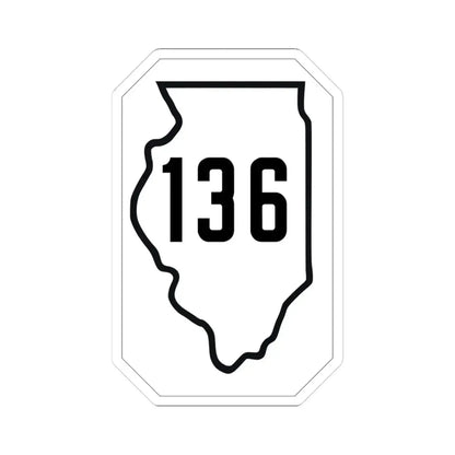 Illinois 136 1926 (Illinois) (Road Sign) STICKER Vinyl Kiss-Cut Decal 3 Inch White - The Sticker Space