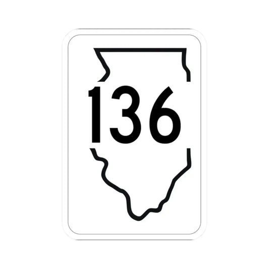 Illinois 136 1950 (Illinois) (Road Sign) STICKER Vinyl Kiss-Cut Decal 2 Inch White - The Sticker Space
