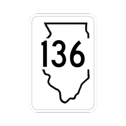 Illinois 136 1950 (Illinois) (Road Sign) STICKER Vinyl Kiss-Cut Decal 3 Inch White - The Sticker Space