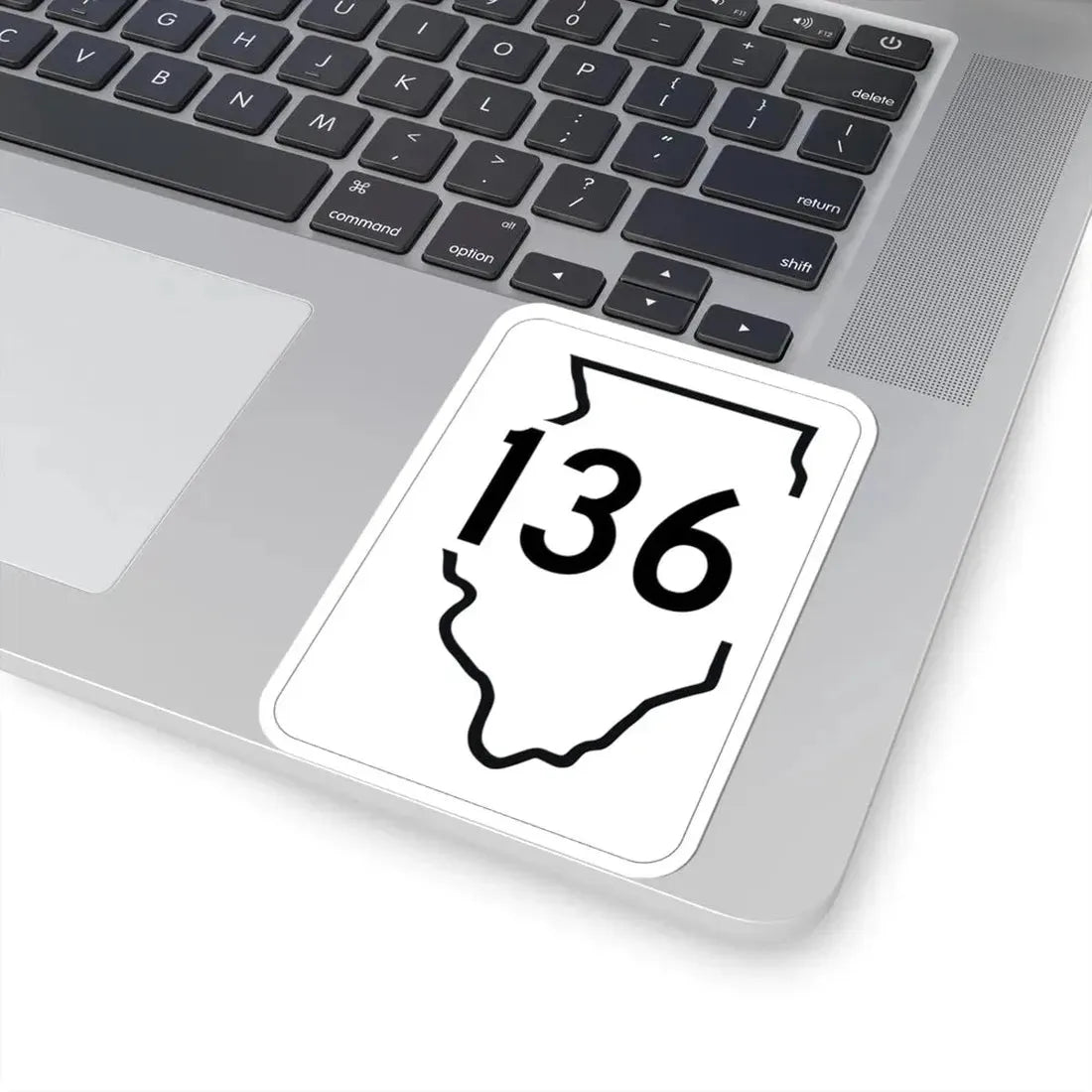 Illinois 136 1950 (Illinois) (Road Sign) STICKER Vinyl Kiss-Cut Decal - The Sticker Space