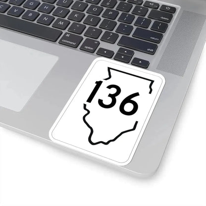 Illinois 136 1950 (Illinois) (Road Sign) STICKER Vinyl Kiss-Cut Decal - The Sticker Space