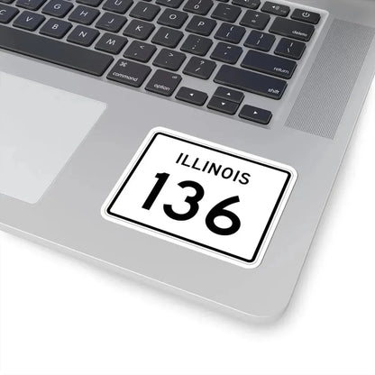Illinois 136 (Illinois) (Road Sign) STICKER Vinyl Kiss-Cut Decal - The Sticker Space