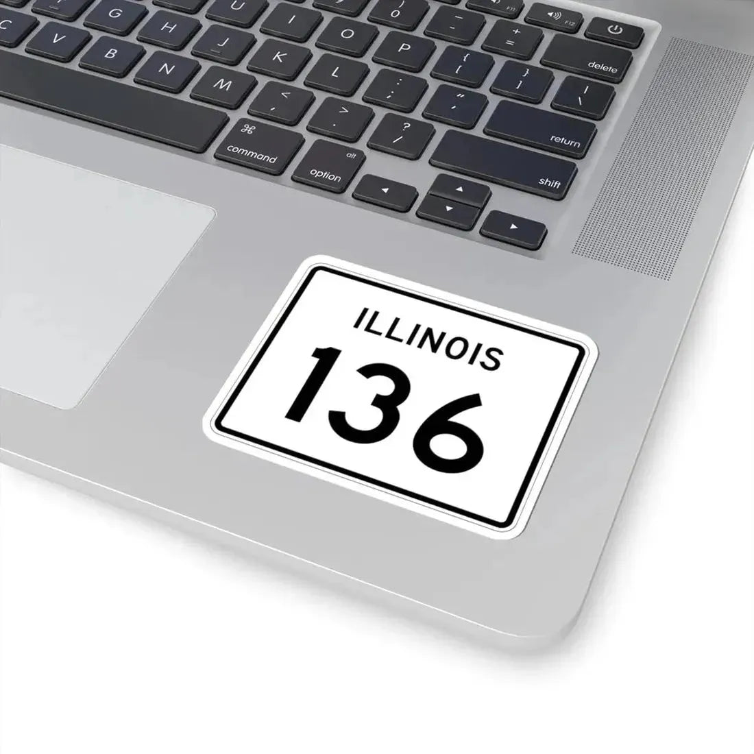 Illinois 136 (Illinois) (Road Sign) STICKER Vinyl Kiss-Cut Decal - The Sticker Space