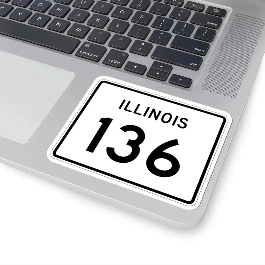 Illinois 136 (Illinois) (Road Sign) STICKER Vinyl Kiss-Cut Decal - The Sticker Space