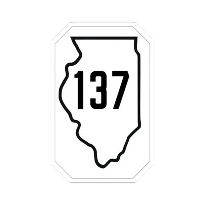 Illinois 137 1926 (Illinois) (Road Sign) STICKER Vinyl Kiss-Cut Decal 2 Inch White - The Sticker Space