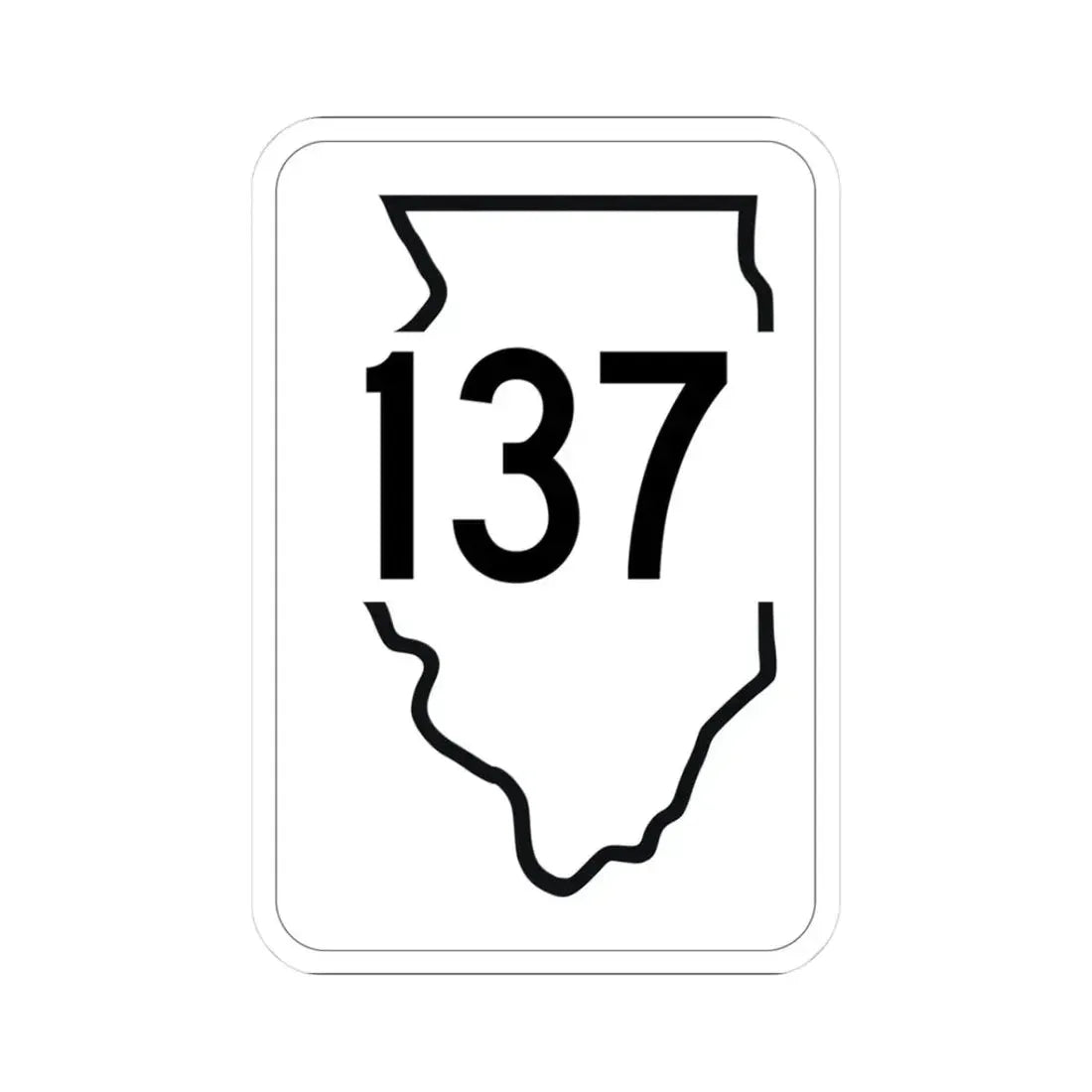 Illinois 137 1950 (Illinois) (Road Sign) STICKER Vinyl Kiss-Cut Decal 3 Inch White - The Sticker Space