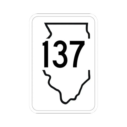 Illinois 137 1950 (Illinois) (Road Sign) STICKER Vinyl Kiss-Cut Decal 3 Inch White - The Sticker Space