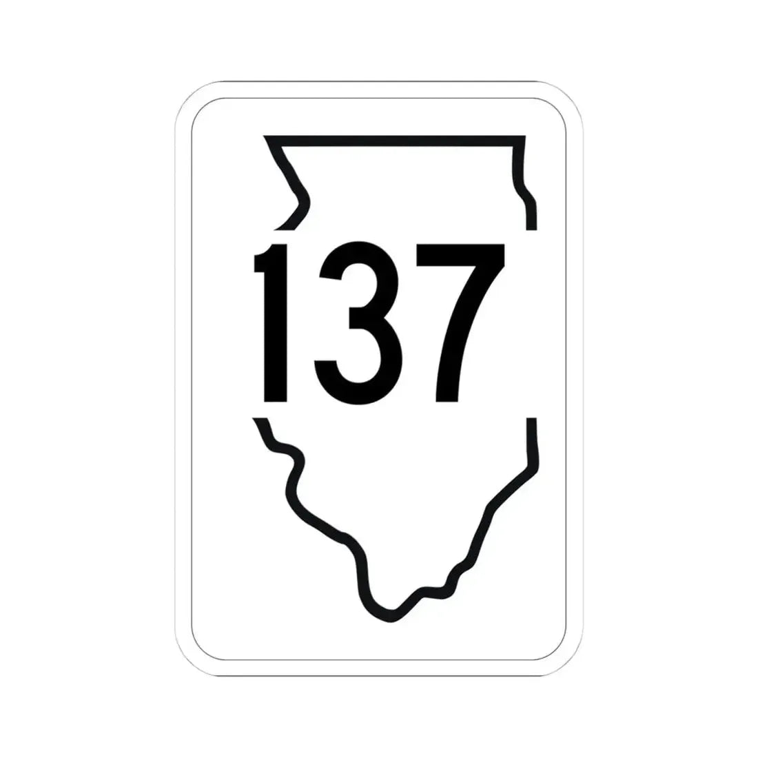 Illinois 137 1950 (Illinois) (Road Sign) STICKER Vinyl Kiss-Cut Decal 4 Inch White - The Sticker Space