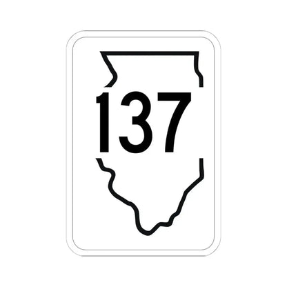 Illinois 137 1950 (Illinois) (Road Sign) STICKER Vinyl Kiss-Cut Decal 6 Inch White - The Sticker Space