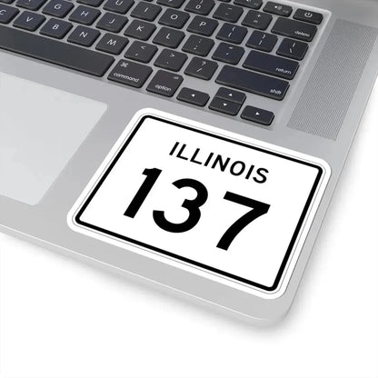 Illinois 137 (Illinois) (Road Sign) STICKER Vinyl Kiss-Cut Decal - The Sticker Space
