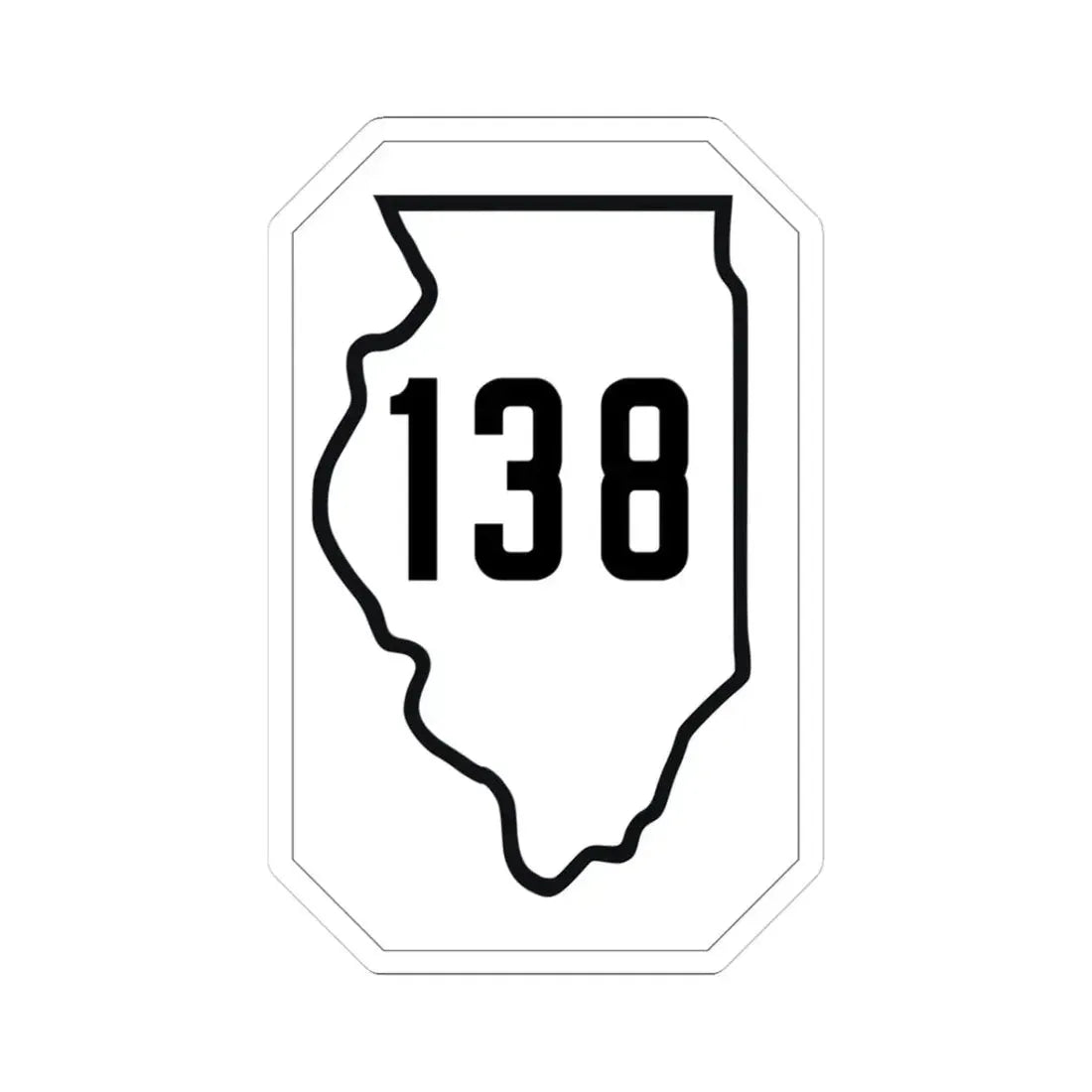 Illinois 138 1926 (Illinois) (Road Sign) STICKER Vinyl Kiss-Cut Decal 3 Inch White - The Sticker Space