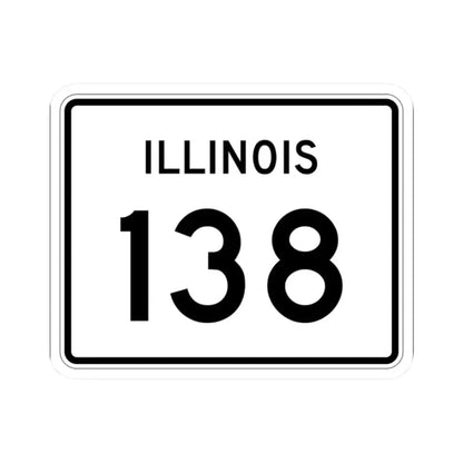 Illinois 138 (Illinois) (Road Sign) STICKER Vinyl Kiss-Cut Decal 2 Inch White - The Sticker Space
