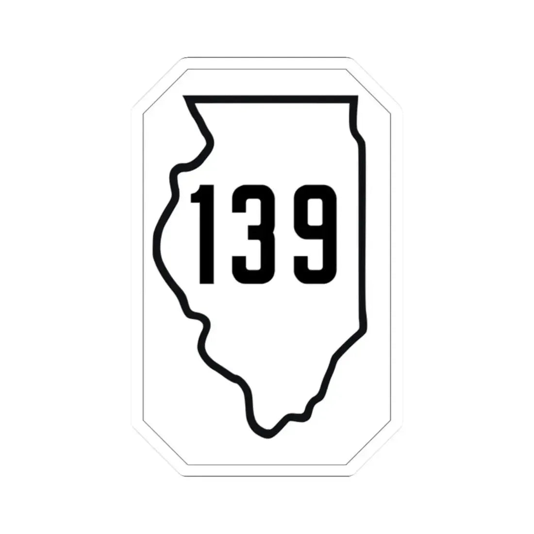 Illinois 139 1926 (Illinois) (Road Sign) STICKER Vinyl Kiss-Cut Decal 2 Inch White - The Sticker Space