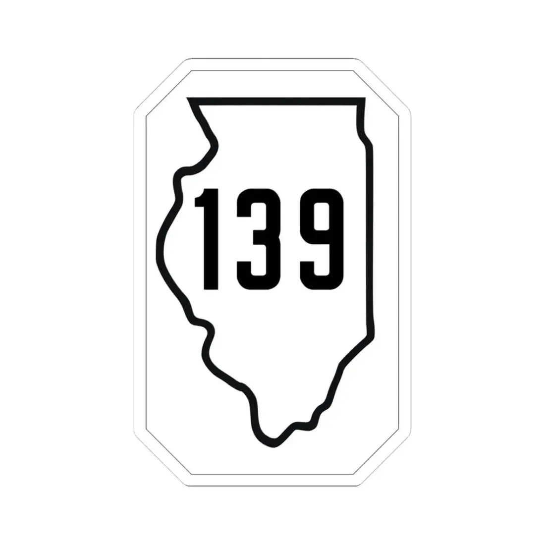 Illinois 139 1926 (Illinois) (Road Sign) STICKER Vinyl Kiss-Cut Decal 3 Inch White - The Sticker Space