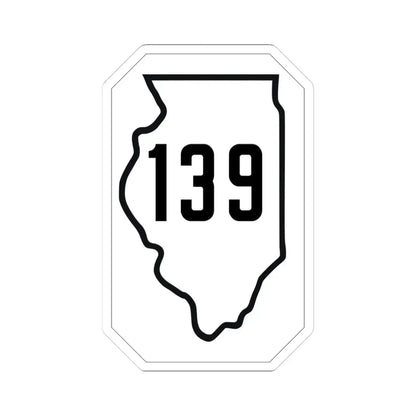 Illinois 139 1926 (Illinois) (Road Sign) STICKER Vinyl Kiss-Cut Decal 3 Inch White - The Sticker Space