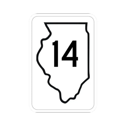 Illinois 14 1950 (Illinois) (Road Sign) STICKER Vinyl Kiss-Cut Decal 2 Inch White - The Sticker Space