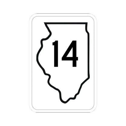 Illinois 14 1950 (Illinois) (Road Sign) STICKER Vinyl Kiss-Cut Decal 3 Inch White - The Sticker Space