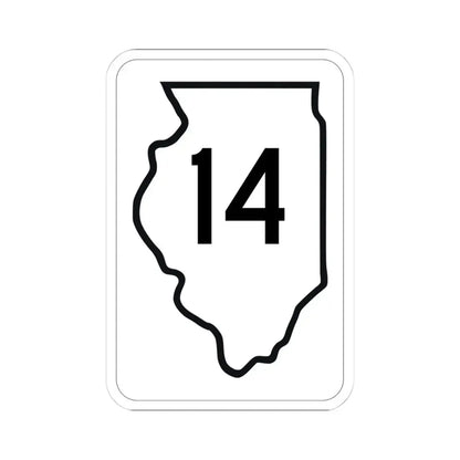 Illinois 14 1950 (Illinois) (Road Sign) STICKER Vinyl Kiss-Cut Decal 4 Inch White - The Sticker Space