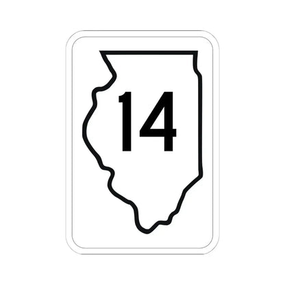 Illinois 14 1950 (Illinois) (Road Sign) STICKER Vinyl Kiss-Cut Decal 6 Inch White - The Sticker Space