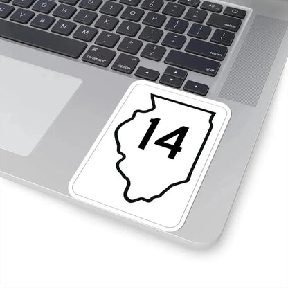 Illinois 14 1950 (Illinois) (Road Sign) STICKER Vinyl Kiss-Cut Decal - The Sticker Space