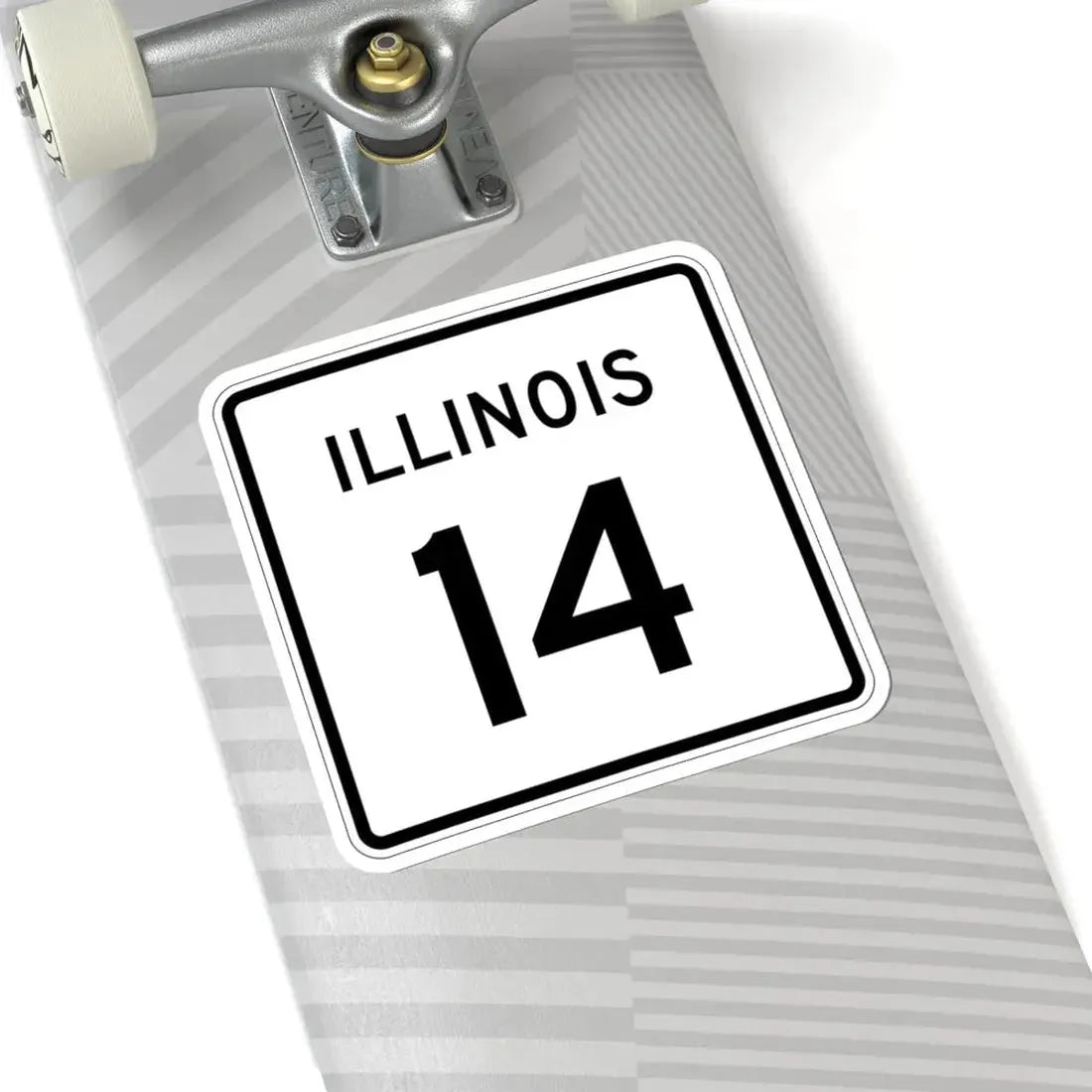 Illinois 14 (Illinois) (Road Sign) STICKER Vinyl Kiss-Cut Decal - The Sticker Space
