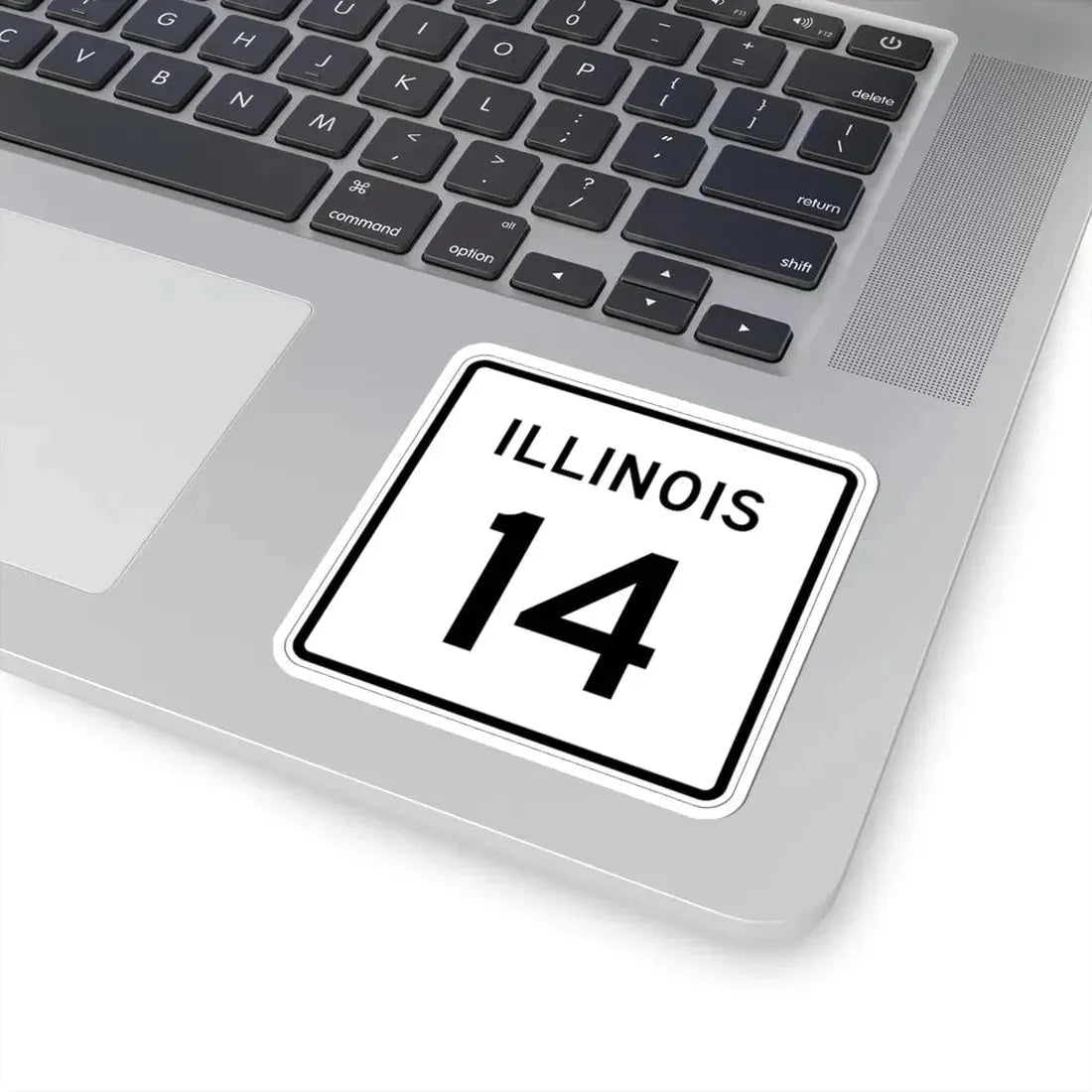 Illinois 14 (Illinois) (Road Sign) STICKER Vinyl Kiss-Cut Decal - The Sticker Space