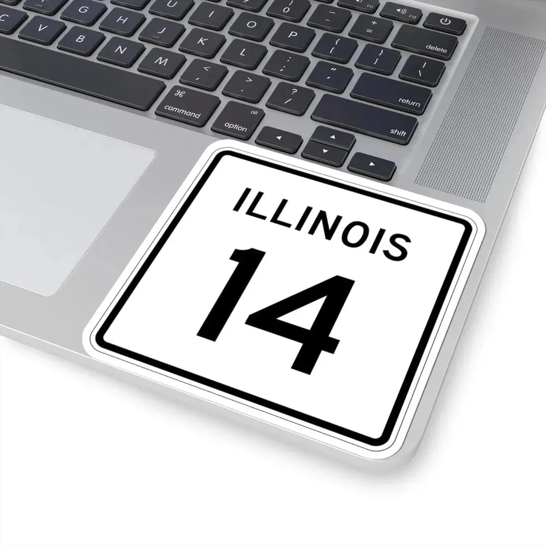 Illinois 14 (Illinois) (Road Sign) STICKER Vinyl Kiss-Cut Decal - The Sticker Space
