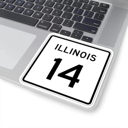 Illinois 14 (Illinois) (Road Sign) STICKER Vinyl Kiss-Cut Decal - The Sticker Space