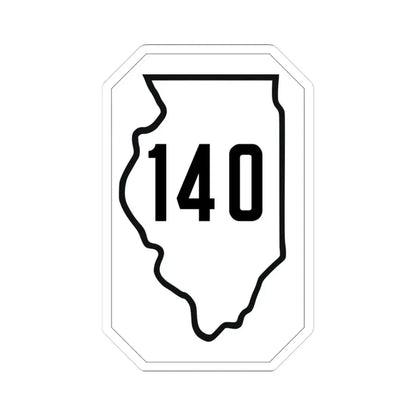 Illinois 140 1926 (Illinois) (Road Sign) STICKER Vinyl Kiss-Cut Decal 3 Inch White - The Sticker Space