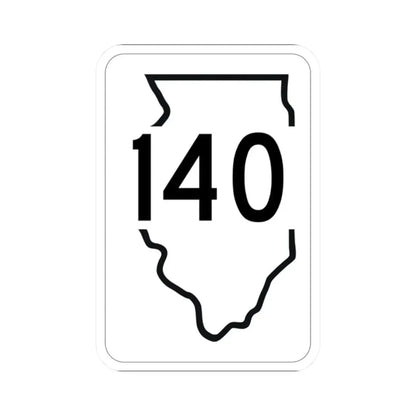 Illinois 140 1950 (Illinois) (Road Sign) STICKER Vinyl Kiss-Cut Decal 2 Inch White - The Sticker Space