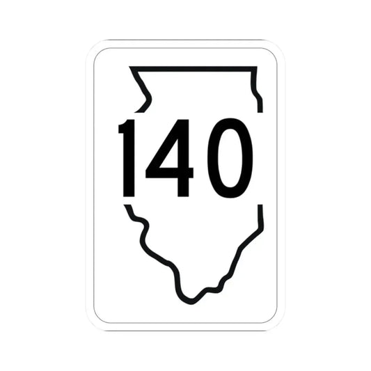Illinois 140 1950 (Illinois) (Road Sign) STICKER Vinyl Kiss-Cut Decal 2 Inch White - The Sticker Space