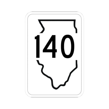 Illinois 140 1950 (Illinois) (Road Sign) STICKER Vinyl Kiss-Cut Decal 3 Inch White - The Sticker Space