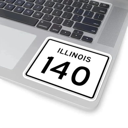 Illinois 140 (Illinois) (Road Sign) STICKER Vinyl Kiss-Cut Decal - The Sticker Space