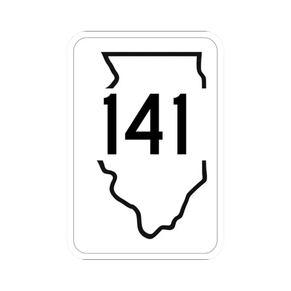 Illinois 141 1950 (Illinois) (Road Sign) STICKER Vinyl Kiss-Cut Decal 2 Inch White - The Sticker Space