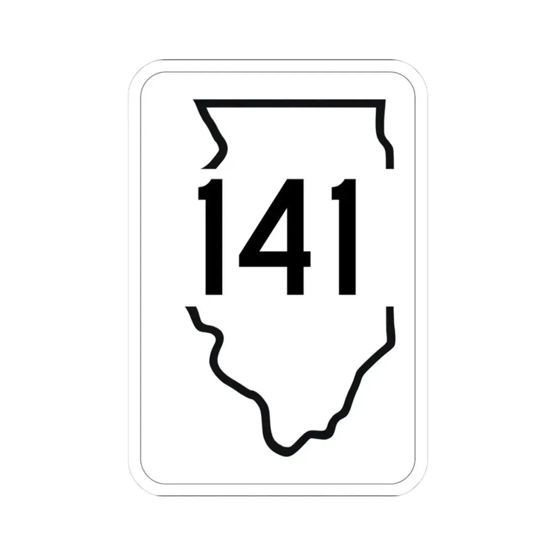 Illinois 141 1950 (Illinois) (Road Sign) STICKER Vinyl Kiss-Cut Decal 3 Inch White - The Sticker Space