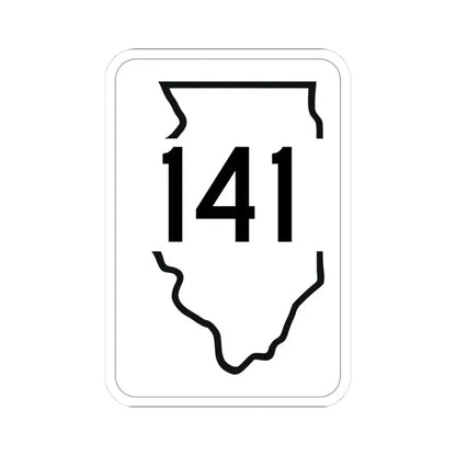 Illinois 141 1950 (Illinois) (Road Sign) STICKER Vinyl Kiss-Cut Decal 3 Inch White - The Sticker Space
