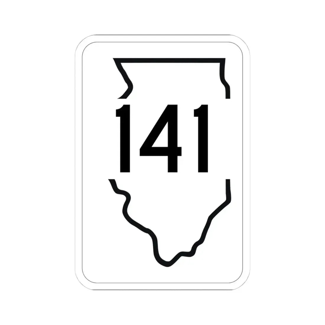Illinois 141 1950 (Illinois) (Road Sign) STICKER Vinyl Kiss-Cut Decal 4 Inch White - The Sticker Space