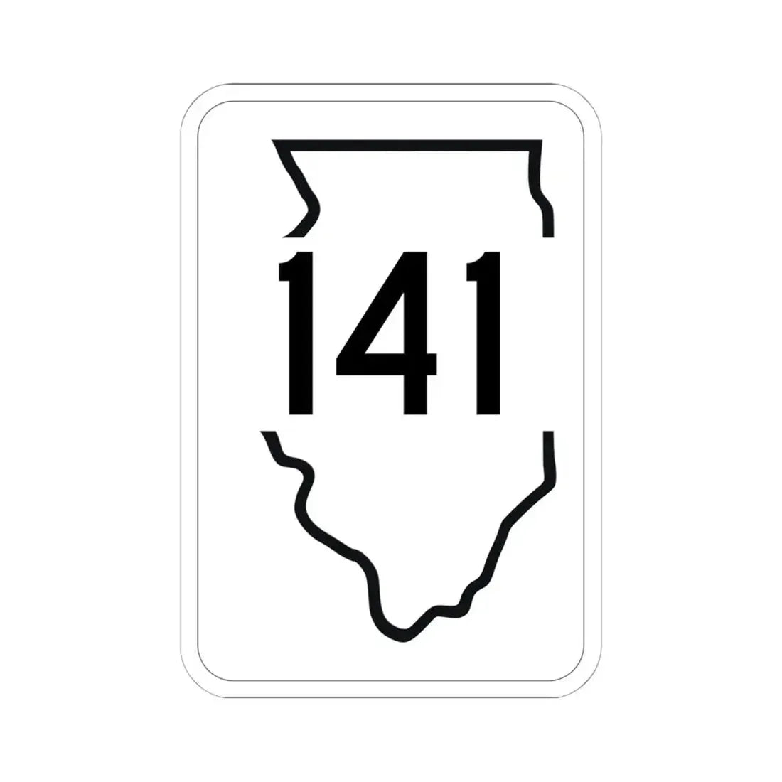 Illinois 141 1950 (Illinois) (Road Sign) STICKER Vinyl Kiss-Cut Decal 6 Inch White - The Sticker Space