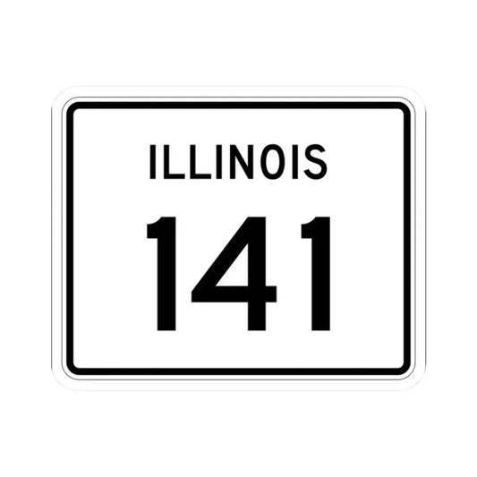 Illinois 141 (Illinois) (Road Sign) STICKER Vinyl Kiss-Cut Decal 2 Inch White - The Sticker Space