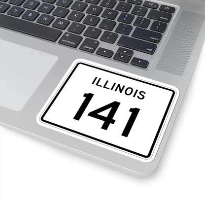 Illinois 141 (Illinois) (Road Sign) STICKER Vinyl Kiss-Cut Decal - The Sticker Space