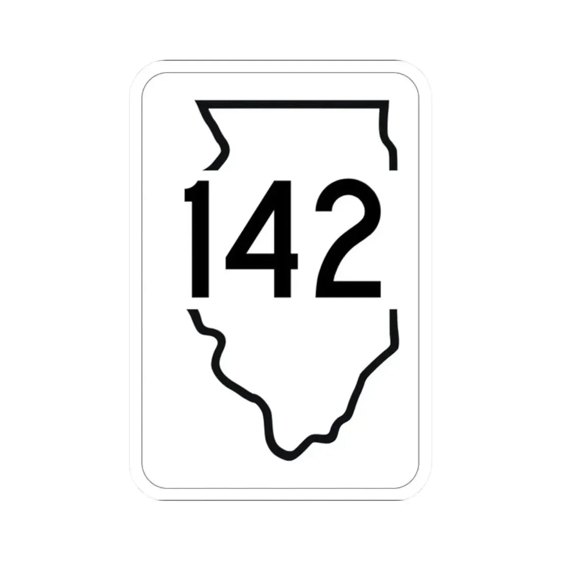Illinois 142 1950 (Illinois) (Road Sign) STICKER Vinyl Kiss-Cut Decal 2 Inch White - The Sticker Space