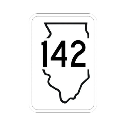Illinois 142 1950 (Illinois) (Road Sign) STICKER Vinyl Kiss-Cut Decal 3 Inch White - The Sticker Space