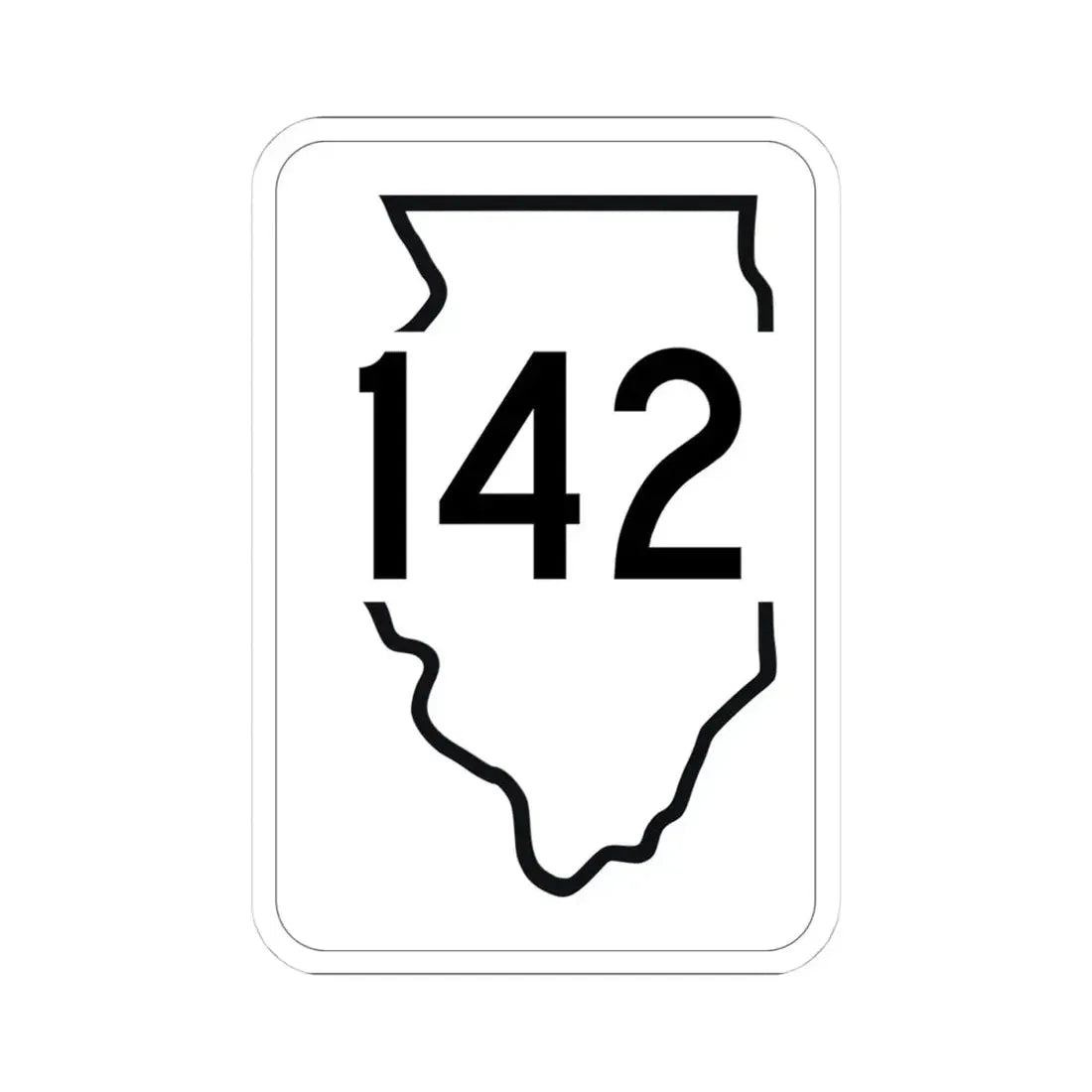 Illinois 142 1950 (Illinois) (Road Sign) STICKER Vinyl Kiss-Cut Decal 4 Inch White - The Sticker Space