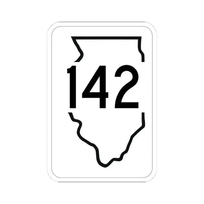 Illinois 142 1950 (Illinois) (Road Sign) STICKER Vinyl Kiss-Cut Decal 4 Inch White - The Sticker Space