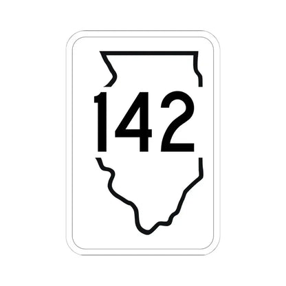 Illinois 142 1950 (Illinois) (Road Sign) STICKER Vinyl Kiss-Cut Decal 6 Inch White - The Sticker Space